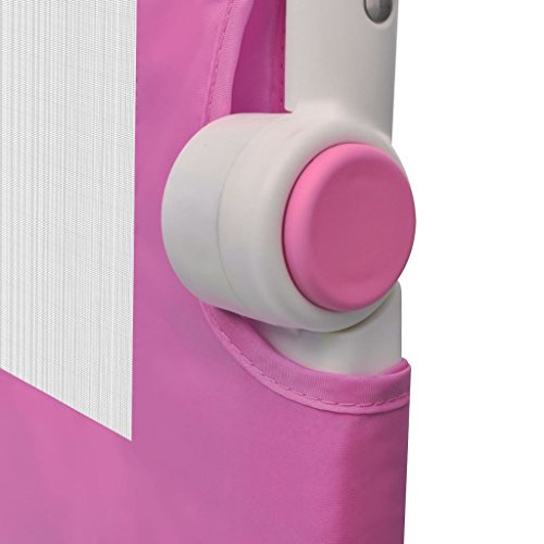 Tidyard Barandilla de Seguridad Infantil para Cama, Carril de Seguridad de la Cama 102 x 42 cm Rosa