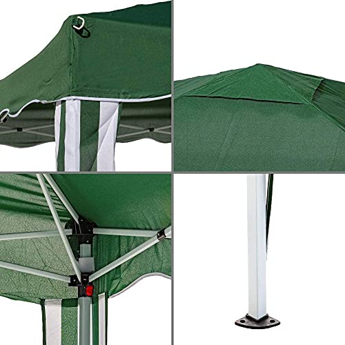 TIENDA EURASIA® Cenador Plegable con Ventilación Superior de Acero de 300x300x250 cm - Bolsa de Transporte de Tela Incluida (Verde)