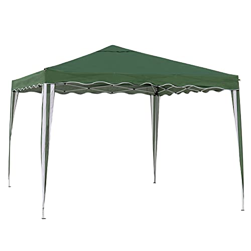 TIENDA EURASIA® Cenador Plegable con Ventilación Superior de Acero de 300x300x250 cm - Bolsa de Transporte de Tela Incluida (Verde)