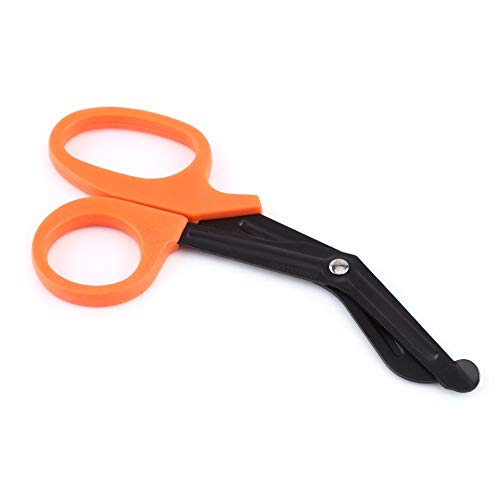 Tijeras de vendaje, 1 Pieza de Tijeras de Acero Inoxidable de 7 ", Tijeras de Enfermera, Corte de Tijeras de Primeros Auxilios Paramédicos de 18.3 x 9.2 cm, para Cortar Telas de Nylon(naranja)