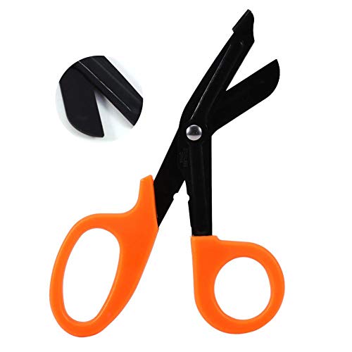 Tijeras de vendaje, 1 Pieza de Tijeras de Acero Inoxidable de 7 ", Tijeras de Enfermera, Corte de Tijeras de Primeros Auxilios Paramédicos de 18.3 x 9.2 cm, para Cortar Telas de Nylon(naranja)