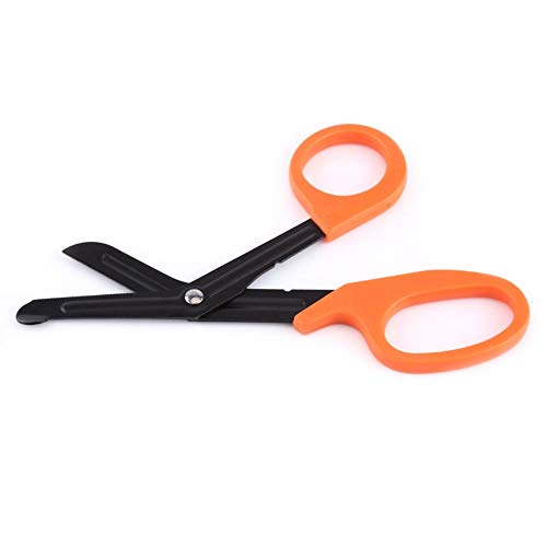 Tijeras de vendaje, 1 Pieza de Tijeras de Acero Inoxidable de 7 ", Tijeras de Enfermera, Corte de Tijeras de Primeros Auxilios Paramédicos de 18.3 x 9.2 cm, para Cortar Telas de Nylon(naranja)