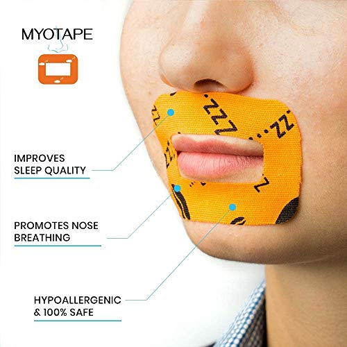 Tiras bucales de MYOTAPE | Promueve la respiración nasal, mejora la calidad del sueño y reduce la respiración por la boca y los ronquidos [tapón de ronquido, tira bucal en lugar de tira nasal]