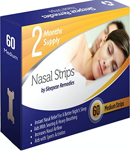 Tiras Nasales Medianas, Tira Nasal Para Dejar De Roncar, Tiras Para Roncar Para Ayudarte a Respirar Por la Nariz, Nasal Strips Para Ronquidos, Tiras Nasales Antirronquidos