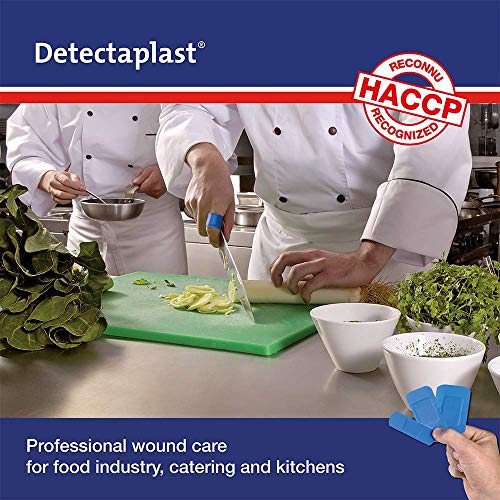 Tiritas detectables Detectaplast Universal, tiritas azules, tiritas resistentes agua y suciedad, tiritas cocina para industria alimentara, hostelería y restauración, 25 x 72 mm, 100 tiritas