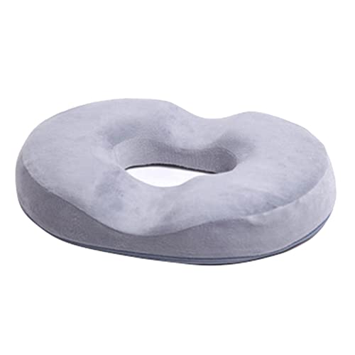 TISHITA Donut Pillow Seat Cojín, Tailbone Memory Foam Alivio del dolor para hemorroides, embarazo post natal, alivia la presión de Tailbone - gris