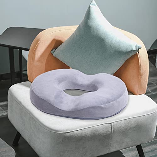 TISHITA Donut Pillow Seat Cojín, Tailbone Memory Foam Alivio del dolor para hemorroides, embarazo post natal, alivia la presión de Tailbone - gris