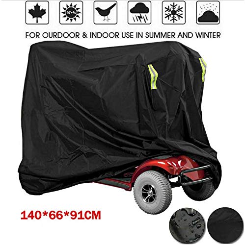 Tm-home Cubierta Impermeable para Scooter de Movilidad, Cubierta para Lluvia al Aire Libre, Material Resistente al Agua Negro Resistente Proteja su Silla de Ruedas y Scooter