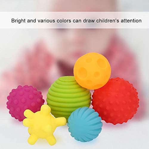 Tnfeeon 6Pcs/Lot Juego de Pelota multisensorial Texturizado, Juego de Pelota de Juguete de baño de bebé Colorido Bola de Mano Bola de compresión Suave para niños