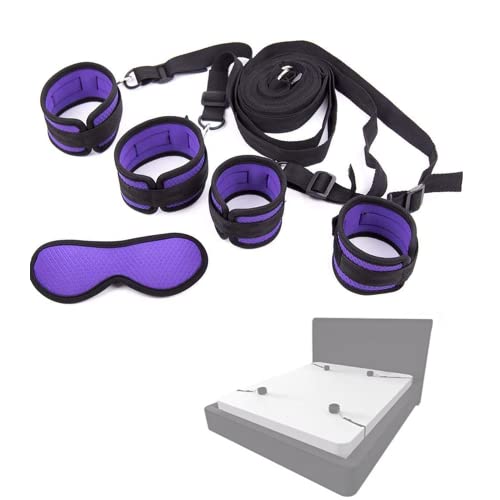 Tobillera Ajustable de Nailon con Pulsera Réstraīňt Bǒǹdâgê Yoga Starter Set y Gafas para Dormir (púrpura).