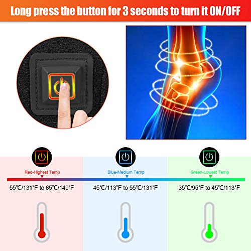 Tobillera Ortopedica para Esguince,Tobillera con Calor,Tobillera Estabilizadora Protector,Tobilleras Deportivas,Tobillera Compresion Ajustable con Línea de Alimentación USB,para Artritis,Tendinitis