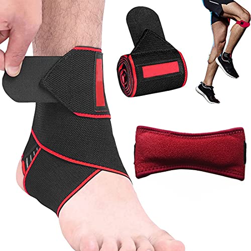 Tobillera para esguince tobillera estabilizadora/Tobilleras Deportiva Neopreno Ajustable para hombre mujer y niños/Cinta Rotuliana incluida rodillera rotuliana para correr