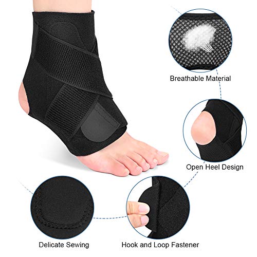 Tobillera para Tendinitis, Tobillera para Esguince, Tobillera Estabilizadora con Correa de Compresión para la Estabilidad, Alivio del Dolor de Tobillo y Prevención de Lesiones, 1 Pieza