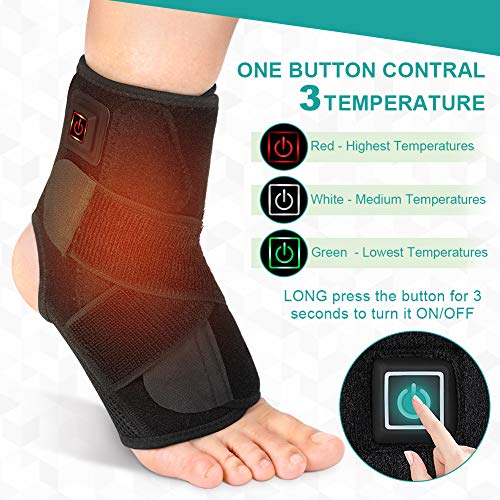 Tobillera Protectora Soporte de pies para Terapia Caliente con Controlador de 3 niveles para Estabilizar los Ligamentos, Calmar los pies Achicados, Reducir la Hinchazón