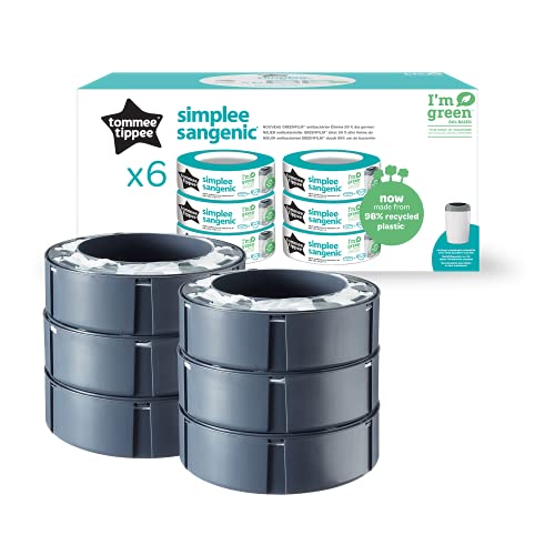 Tommee Tippee Simplee - Recambio para el contenedor, paquete de 6 (solo compatible con el contenedor Simplee Sangenic)