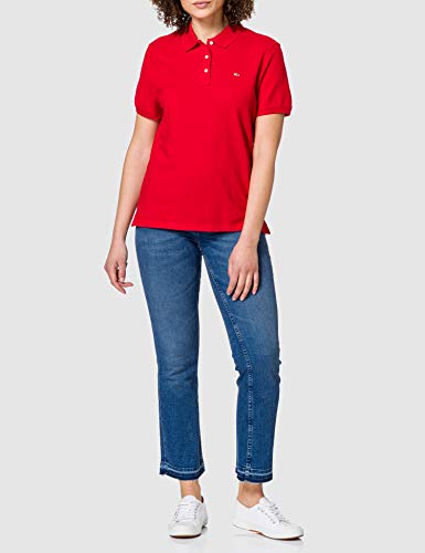 Tommy Hilfiger Tjw Slim Polo Camiseta, Rojo (Deep Crimson), L para Mujer