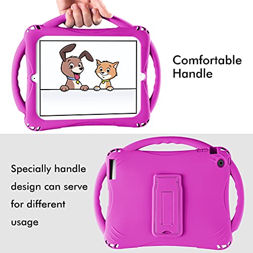 TopEsct iPad 2 Funda Niños Shock Proof Material Silicona Lightweight Kids Protector Cover Case con Manija para Apple iPad 2, iPad 3,iPad 4 (iPad 2/3/4, Púrpura)