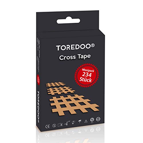 TOREDOO Cross Tape - Vendaje de rejilla (234 unidades, tipo A, tamaño pequeño), color carne