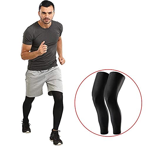 TOSSPER 1 Par De Longitud Completa Soporte De Pierna Mangas De Compresión Cubierta De Pierna Medias Medias De Rodilla Protección Solar para Correr Ciclismo Fitness