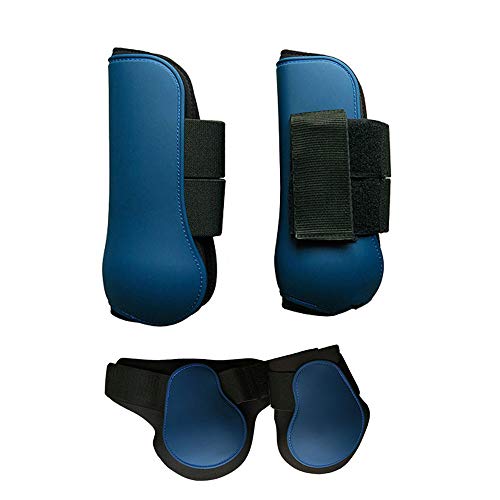 Traje De Pierna De Caballo De Protección, Pierna De Caballos, Botas De Montar Cepillos, 4 Piezas De Patas De Caballos Protectoras De Botas Deportivas, Protectoras De Espin(Size:Talla L,Color:azul)