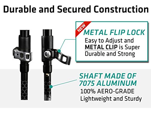Trekology Trek-Z - Bastones de Senderismo para Senderismo (2 Unidades, Plegables, Aluminio Ligero y Resistente, 7075, Cierre rápido Ajustable, Plegable