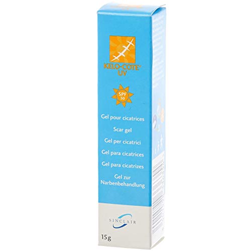 Tres paquetes de Kelo-Cote UV SPF30 Gel cicatricial 15g