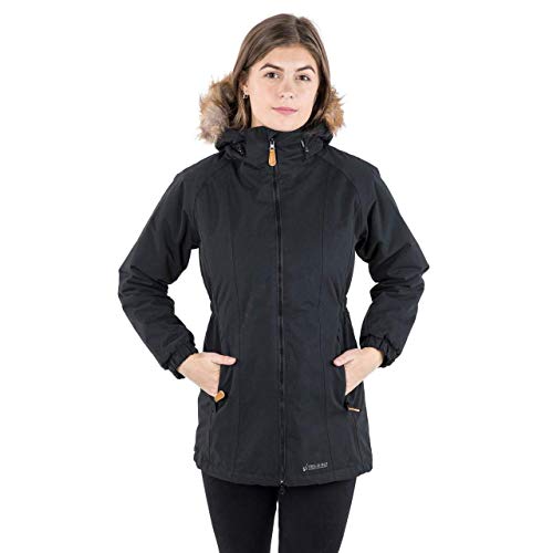 Trespass Chaqueta impermeable cálida para mujer con capucha extraíble