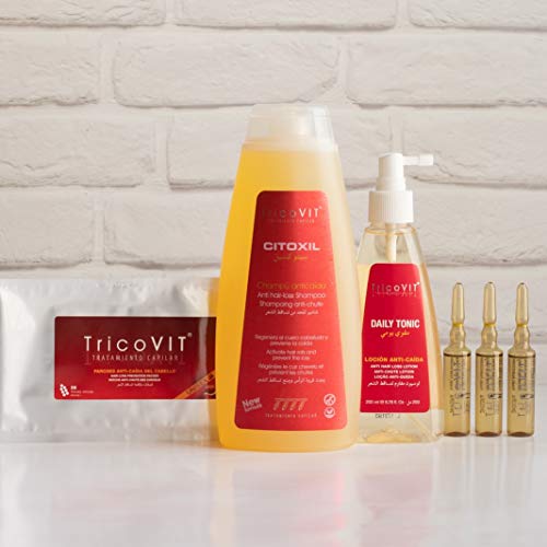 TricoVIT Anticaída – Parches Anticaída, Tratamiento Capilar Anticaída con L-Cisteína, Regenerar Cuero Cabelludo, Aumenta la Densidad de tu Cabello, Hombre y Mujer (28 Parches)