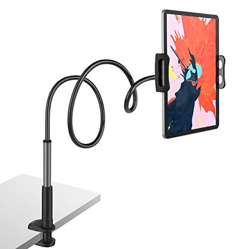 TRYONE Soporte Tablet Móvil Multiángulo - Soporte con Brazo de Cuello de Cisne para Serie iPad/Nintendo Switch/Samsung Galaxy Tabs/Huawei Mediapad/Kindle Fire y Más, 95cm de Longitud en Total