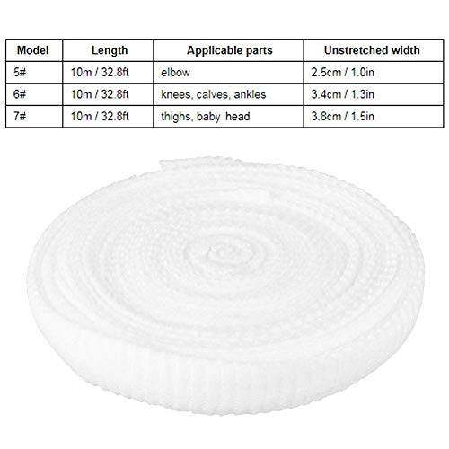 Tubular de gasa Vendaje de malla elástica vendaje de gasa tubular transpirable vendaje de apoyo extensible vendaje fijo para la retención del vendaje (6#)