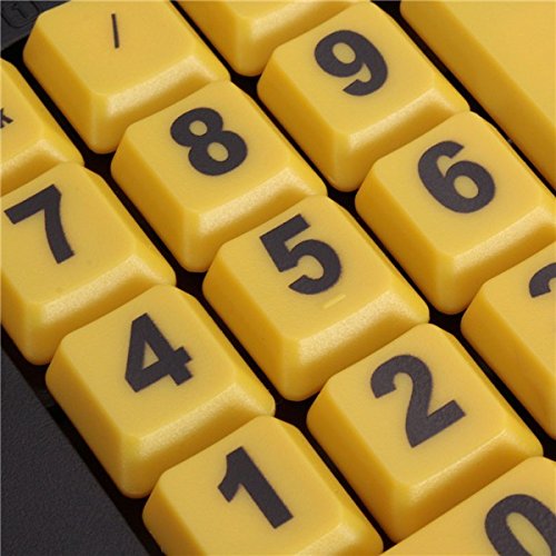 Tutoy Gran Impresión USB Teclado De Ordenador De Alto Contraste Amarillo Teclas Negro Carta para Anciano