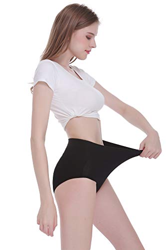 TUUHAW Braguita de Talle Alto Algodón para Mujer Pack de 5 Culotte Bragas de Cintura Alta Cómodo Talla Multicolor-1 XL