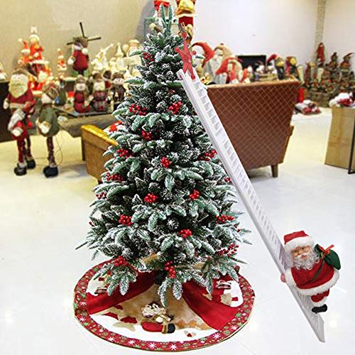 U/D Escalera Eléctrica de Escalada de Papá Noel, Eléctrico de la Que Sube de Papá Noel, Santa Claus Escalada en Escalera para árbol de Navidad Colgante Adorno para Fiesta Decoración del Hogar