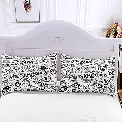 UDUVOG Funda Nórdica 150X200Cm - 3D Estampada Impresión De Videojuegos Juego De Ropa De Cama 3 Pcs Fundas De Edredón Nórdico/Fundas De Almohada/Sábanas para Niños Cama 90/135/150/180