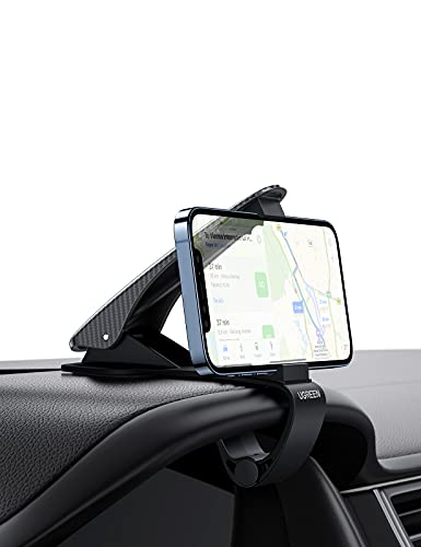 UGREEN Soporte Movil Coche Salpicadero, Soporte para Teléfono de Coche Pinza Fuerte Sujeta Móvil Coche HUD para GPS Car Phone Holder para Xiaomi Redmi Note 10 Pro, iPhone 13/ 13 Mini/ 13 Pro MAX/ 12