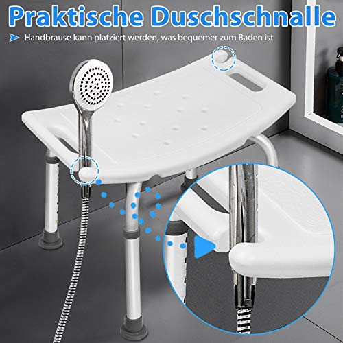 UISEBRT Taburete de ducha de altura regulable 38 – 53 cm, 136 kg, silla de ducha para personas mayores, niños, personas con discapacidad (taburete de ducha regulable en altura – 2)