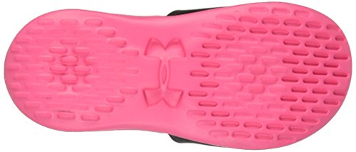 Under Armour Girls' Playmaker Fixed Strap Slide Sandal, Black (001)/Cerise, 2