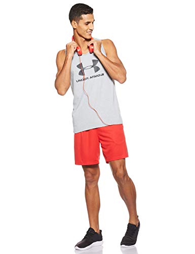 Under Armour Sportstyle Logo Tank Camiseta sin Mangas, Hombre, Gris (Steel Light Heather/Steel Light Heather/Black), M