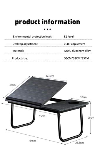 Uniguardian Mesa plegable para ordenador portátil para cama, para leer o desayunar, con soporte para bebidas