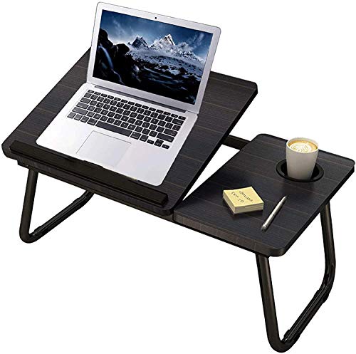 Uniguardian Mesa plegable para ordenador portátil para cama, para leer o desayunar, con soporte para bebidas