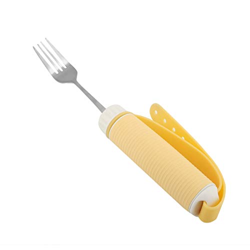 Utensilio adaptable Ayudas para comer Cuchara Tenedor Fácil agarre Ayuda para artritis Cubiertos para Parkinson Pacientes discapacitados Productos de asistencia para ancianos(tenedor)