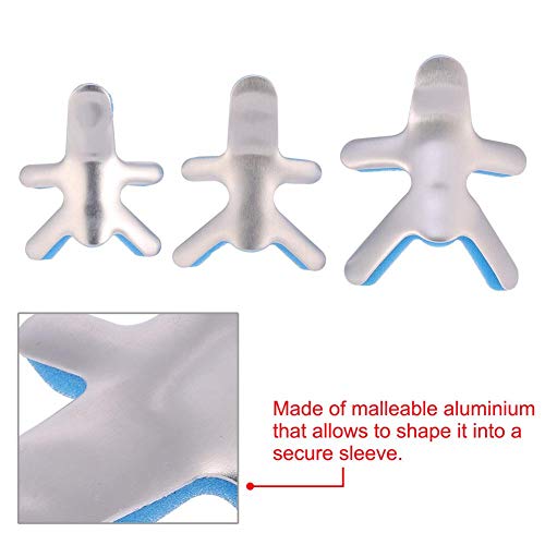 Uxsiya Frog Type Finger Splint Soporte de Aluminio maleable con Acolchado de Espuma para el Dedo Roto Finger Knuckle Support Brace para enderezar el Dedo de mazo doblado Bloqueado(L)