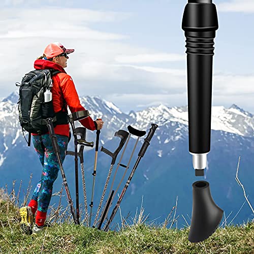 VABNEER 12 Paquete de Protectores de Puntas de Bastones de Trekking, Puntas de Goma para Bastones de Senderismo, adecuados para Bastones de Senderismo, Bastones Marcha nórdica, 10 mm / 0.4 "