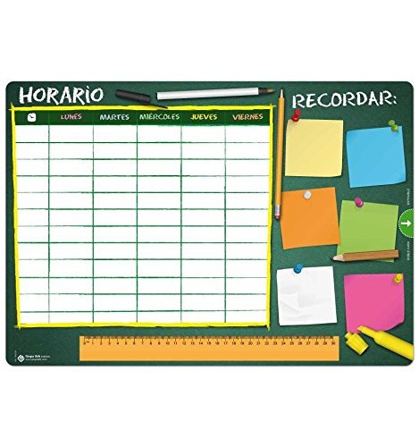 Vade horario escolar - Tapete escritorio, Vade escolar multifuncional, Protector escritorio