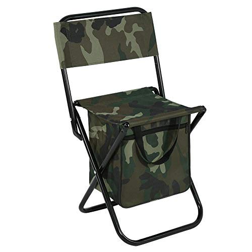 Vbest life Silla de Camping Plegable Taburete Mochila con Bolsa de Picnic aislada más Fresca, Camuflaje portátil Asiento de Senderismo Bolsa de Mesa para Viajes de Pesca Interior al Aire Libre