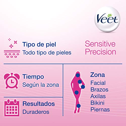 Veet Sensitive Precision - Recortador Eléctrico Depilador Mujer Zonas Sensibles, Bikini, Facial y Axilas, Blanco