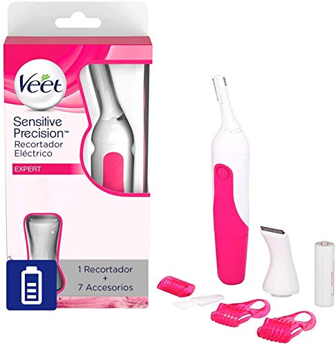 Veet Sensitive Precision - Recortador Eléctrico Depilador Mujer Zonas Sensibles, Bikini, Facial y Axilas, Blanco