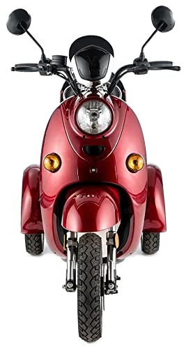 VELECO Scooter Eléctrico de 3 Ruedas Para Personas Mayores Minusvalido 650W ZT63 (ROJO)