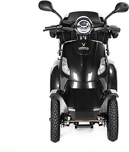 VELECO Scooter Eléctrico de 4 Ruedas Para Personas Mayores Minusvalido 1000W FASTER 25km/h (Negro)