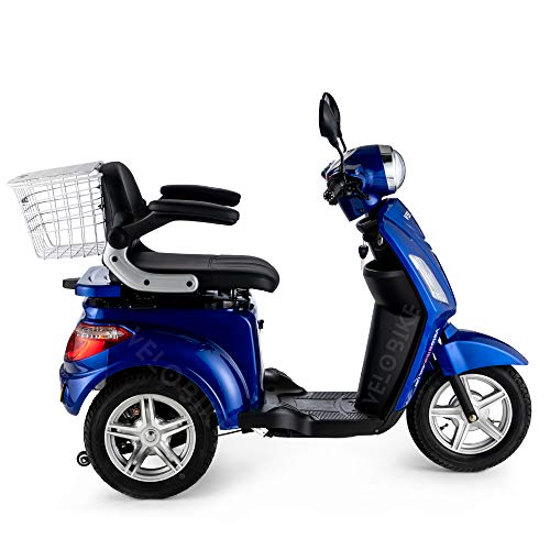 VELECO ZT15 Scooter Eléctrico de 3 Ruedas Mayores Minusvalido 900W Azul